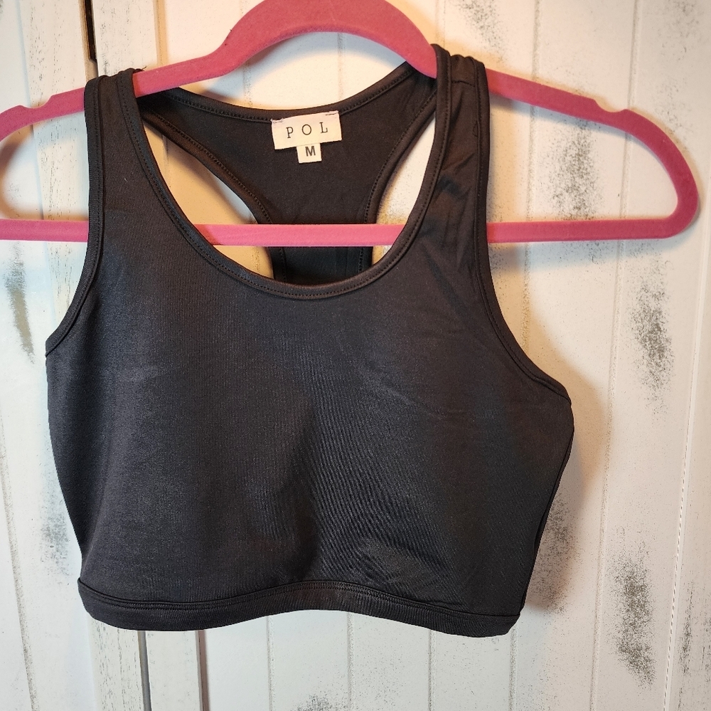 POL Racer Back Sports Bra in Black - Picture 4 of 6